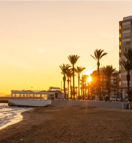 Sunset at playa del cura in the coastal city of to